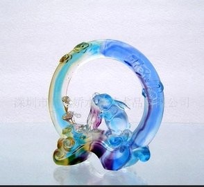 供应琉璃生肖摆件 山羊开泰 办公摆件
