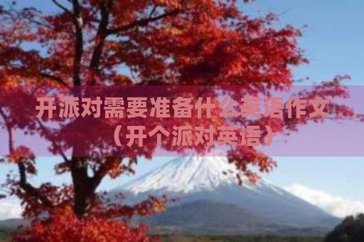 开派对需要准备什么英语作文（开个派对英语）