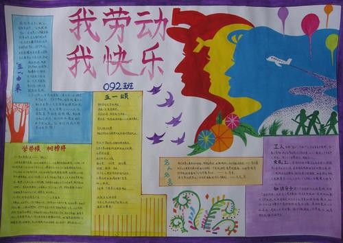 我劳动我快乐手抄报图片 - 劳动节手抄报 - 老师板报网