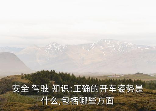 安全 驾驶 知识:正确的开车姿势是什么,包括哪些方面
