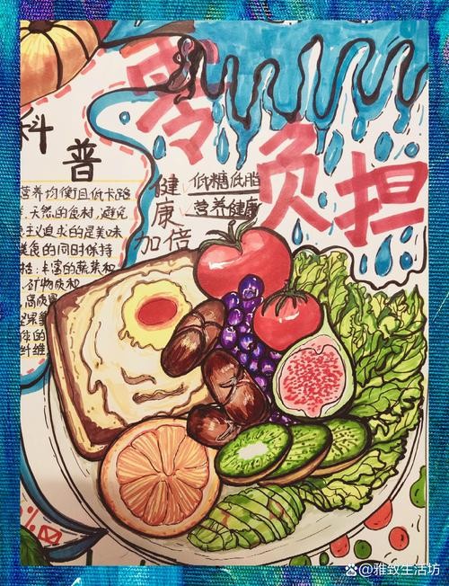 轻食健康生活美学手抄报低卡轻食绘就生活美学画卷手抄报里的健康