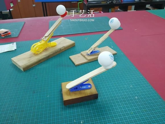 科技小制作：衣夹投石车弹射器