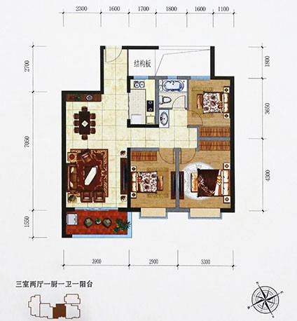 金科阳光里B2户型图