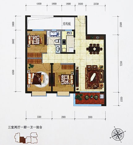 金科阳光里B1户型图