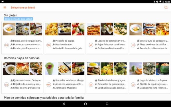 Recetas calendario app, planificador semanal Android