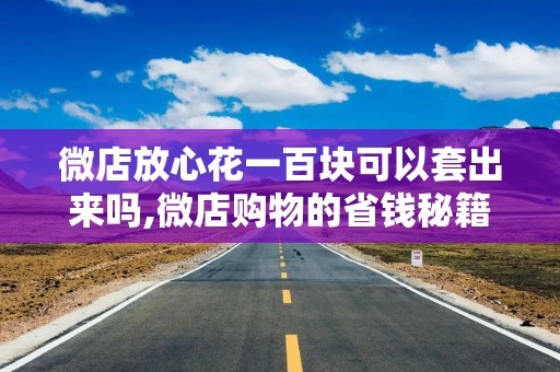 微店放心花一百块可以套出来吗,微店购物的省钱秘籍，百元预算下的精明消费策略