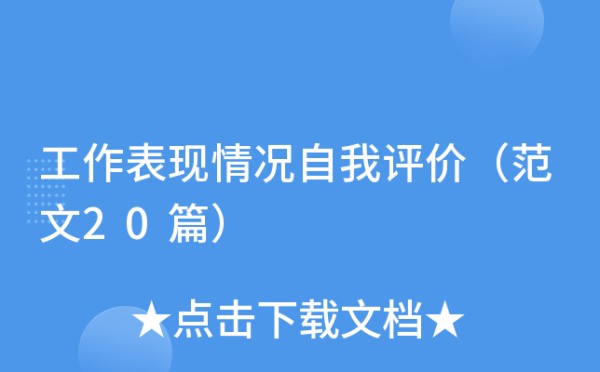 工作表现情况自我评价（范文20篇）