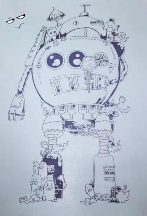 打扫卫生机器人的简笔画打扫卫生