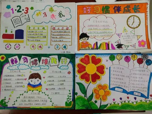孩子们还通过和家长一同画手抄报绘画学习了良好的行为习惯.