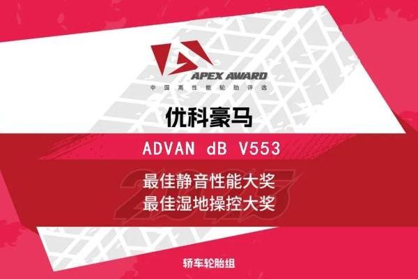 优科豪马ADVAN dB V553荣膺2025 APEX AWARD高性能轮胎评比双项大奖 以尖端科技重塑高端轮胎性能标杆 