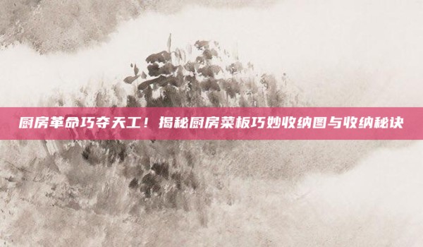 厨房革命巧夺天工！揭秘厨房菜板巧妙收纳图与收纳秘诀