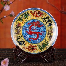 景德镇陶瓷器装饰盘 中式家居饰品 电视柜酒柜桌面摆件挂赏盘