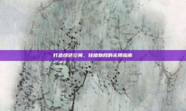 打造绿色空间,挂植物网的实用指南