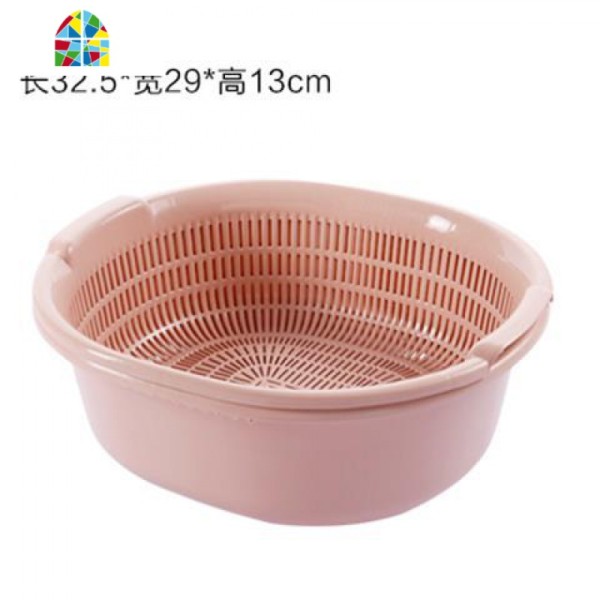 塑料双层洗菜篮沥水篮厨房篮子果盘多功能圆形盆沥水篮