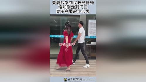 夫妻吵架到民政局离婚，谁知刚走到门口，妻子竟耍起小心思！