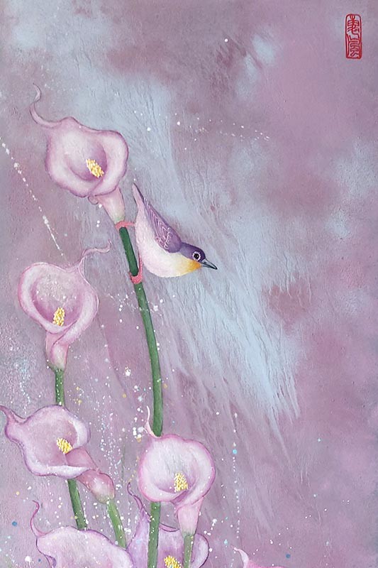 許紫芸,膠彩,惠風,A12藝術空間,A12線上藝廊