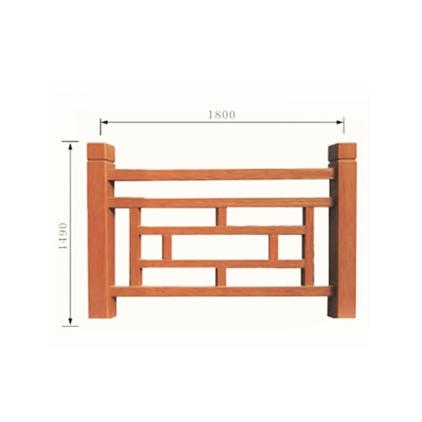 山西 仿木头栏杆-河堤庭院装饰仿木围栏制作案例