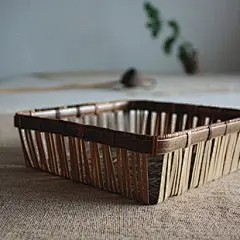 收纳|收纳篮|竹编收纳|紫竹编收纳|方形紫竹篮|竹制品|小径时光