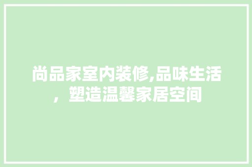 尚品家室内装修,品味生活，塑造温馨家居空间 厨房