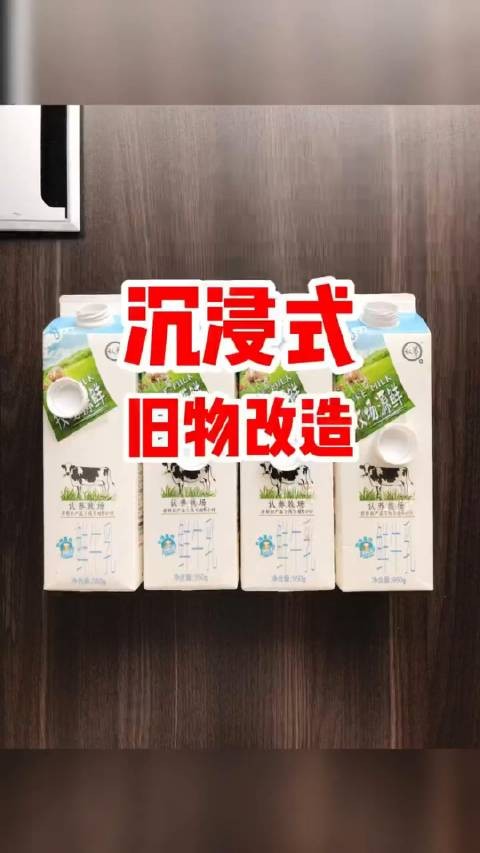 沉浸式旧物改造,废弃的牛奶盒不要扔,剪几刀秒变收纳盒