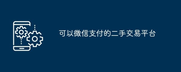 可以微信支付的二手交易平台