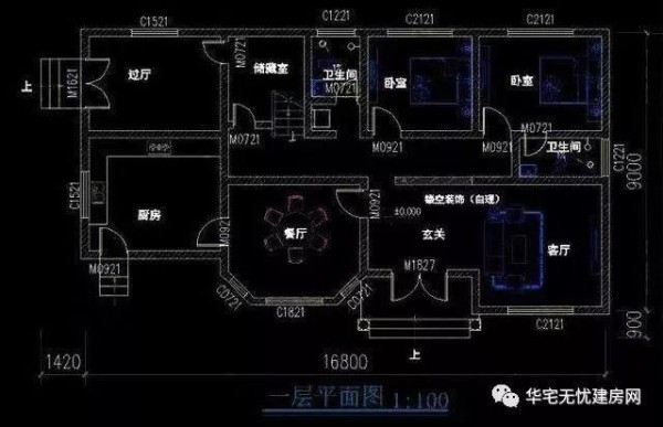 两款新农村自建房设计图，独立设计的厨房非常受欢迎