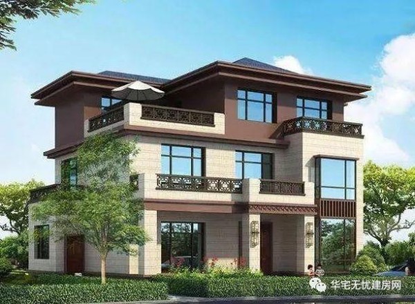 两款新农村自建房设计图，独立设计的厨房非常受欢迎