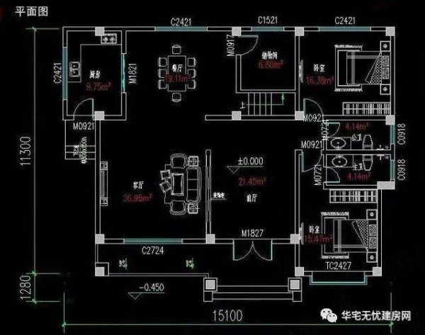 两款新农村自建房设计图，独立设计的厨房非常受欢迎