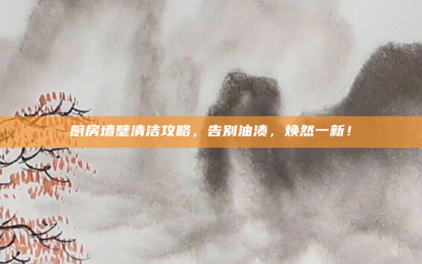 厨房墙壁清洁攻略,告别油渍,焕然一新!