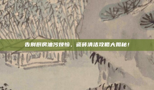 告别厨房油污烦恼,瓷砖清洁攻略大揭秘!