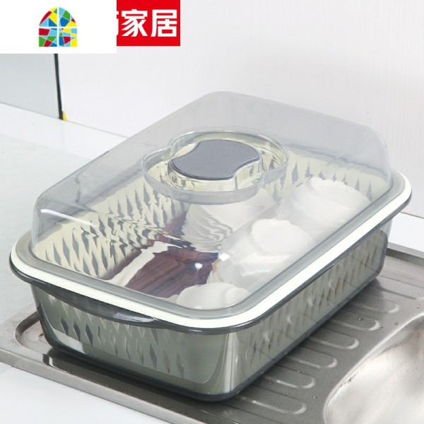 。加厚双层洗菜盆蓝子沥水篮家用厨房水塑料带淘沥水篮