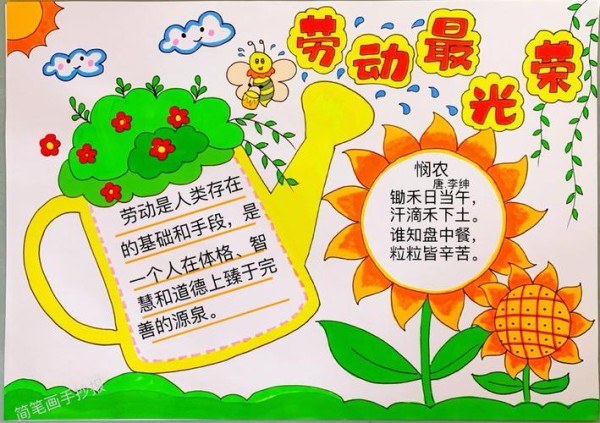 劳动节快乐简单五一手抄报