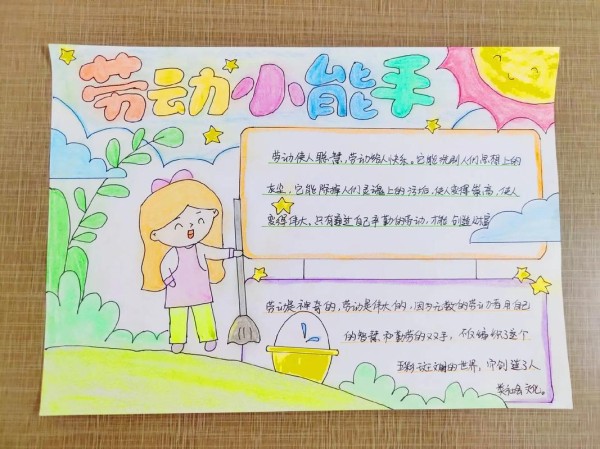 劳动小能手手抄报小学生手抄报抖音