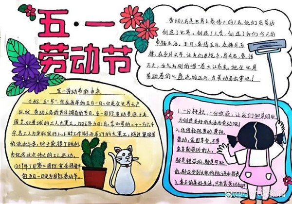 一二三年级简单的劳动节手抄报劳动是创造美好生活的源泉是每个人