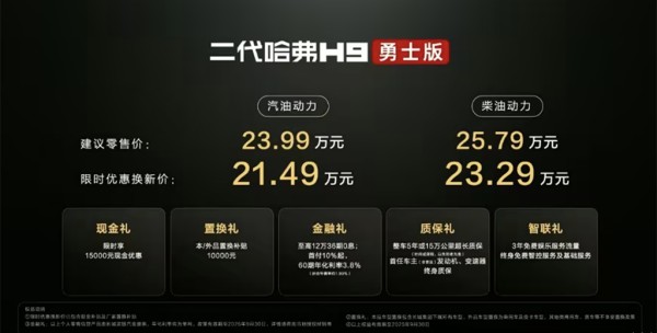 真玩家之选！二代哈弗H9勇士版限时优惠换新价21.49万起