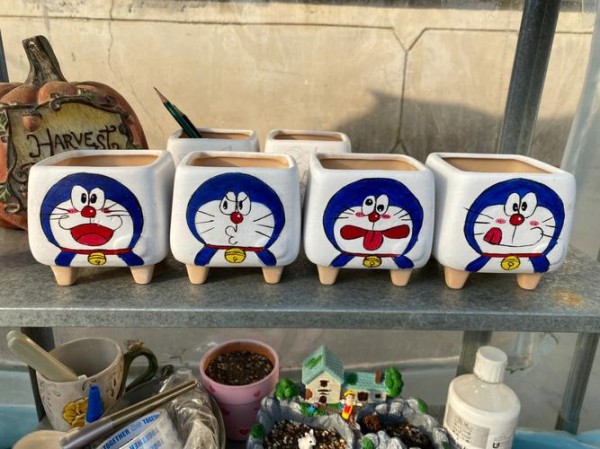 花盆手绘画 花盆手绘图
