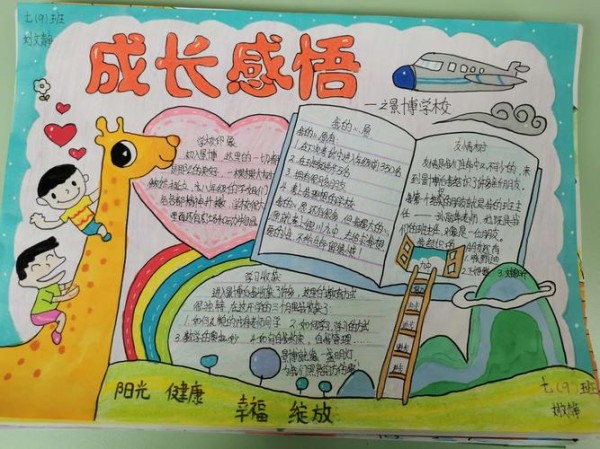 七九班成长感悟主题手抄报作品展银川景博学校心理健康教育之心理