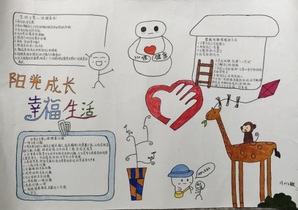 三益中学举行2020年春季学期关注心理健康呵护心灵成长手抄报比赛