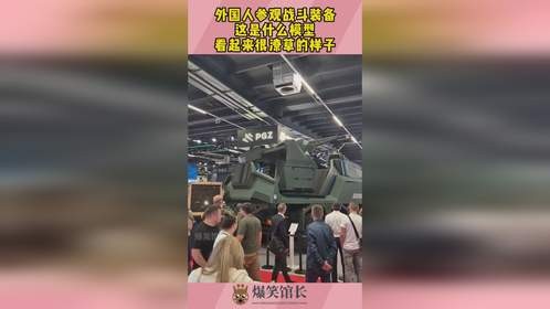 外国人参观战斗装备，这是什么模型，看起来很潦草的样子！