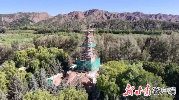 正在修缮的永昌县北海子塔　本文图片均由金昌市文广旅局提供