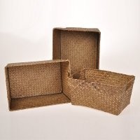 新品田园收纳盒 草编收纳筐0063