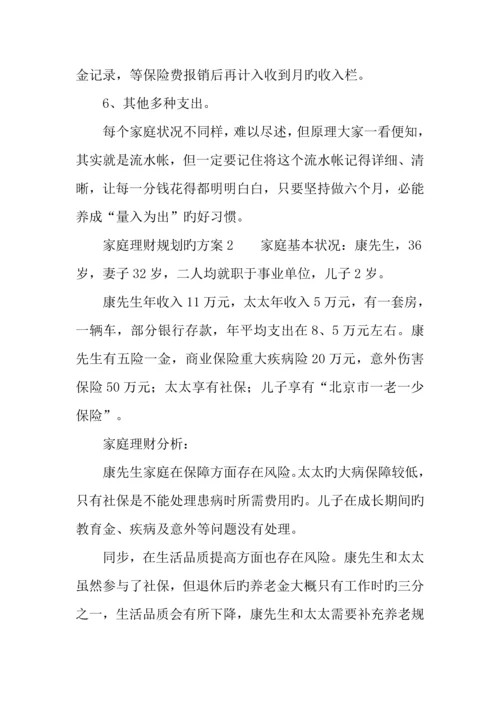 家庭理财规划的方案.docx