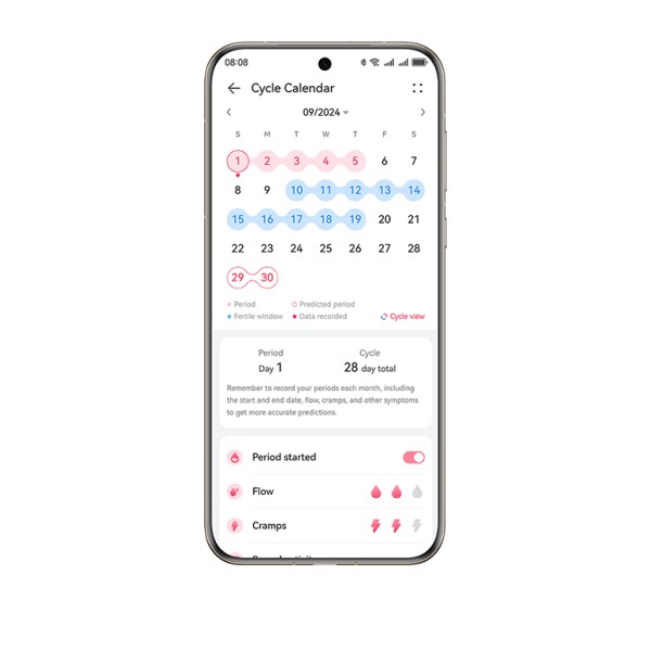 HUAWEI Health Cycle calendar