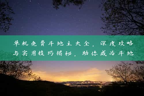 单机免费斗地主大全，深度攻略与实用技巧揭秘，助你成为斗地主高手！