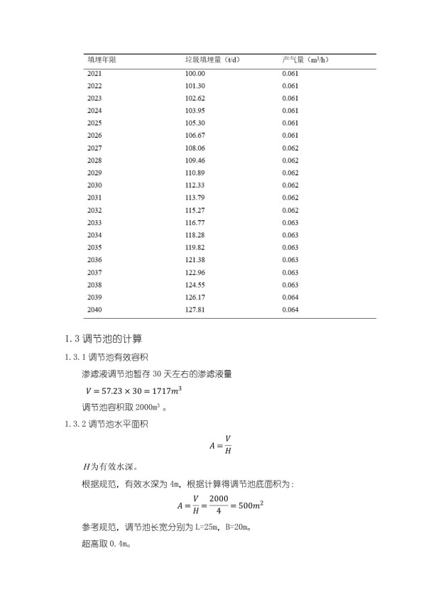 【《某城市生活垃圾无害化填埋场处理系统工艺设计计算案例》1200字】_第3页