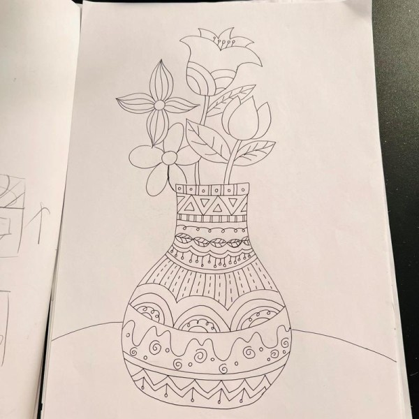 线描 花 向日葵 郁金香 花瓶简笔画 线描 花 向日葵 郁金香 花瓶简笔