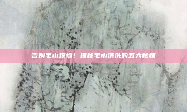 告别毛巾烦恼!揭秘毛巾清洗的五大秘籍