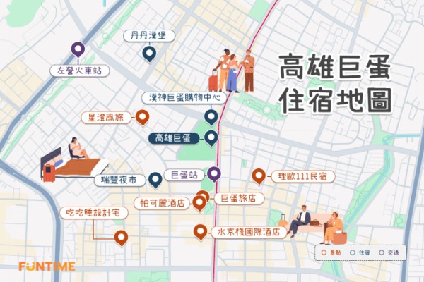 高雄巨蛋住宿地圖