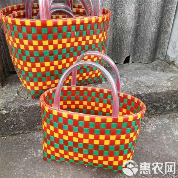 加厚 菜篮子收纳购物篮塑料宠物篮手提篮篮子编织