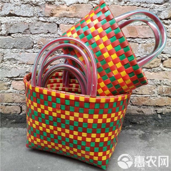 加厚 菜篮子收纳购物篮塑料宠物篮手提篮篮子编织